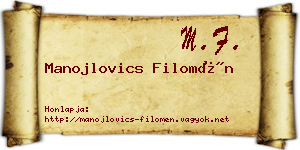 Manojlovics Filomén névjegykártya